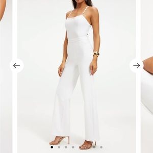 GOOD AMERICAN white denim jumpsuit
